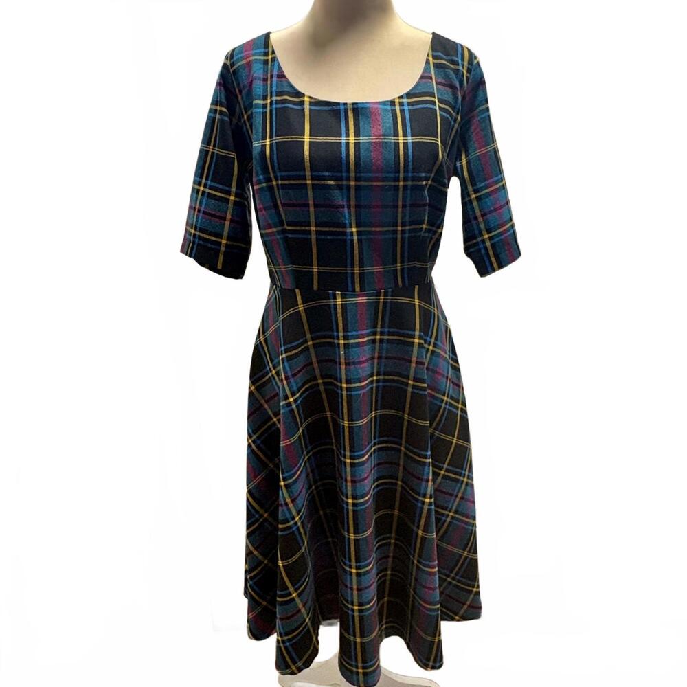 ModCloth x Collectif Moorend Plaid Retro 50's Look Dress 8